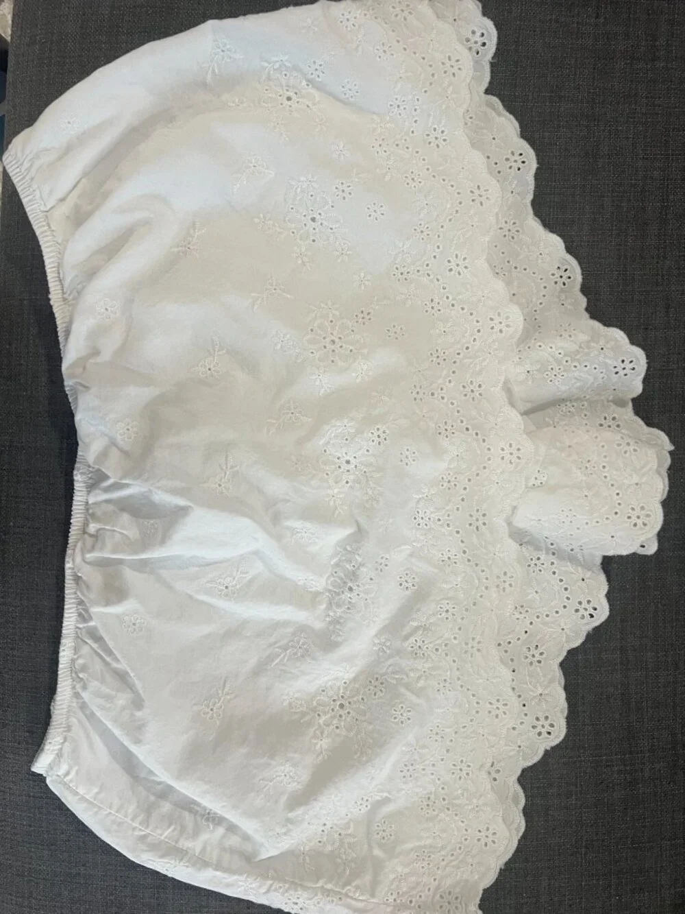 Womens Medium White Eyelet Mini Skort